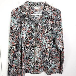 Exclusively Mistook Jacket Womens Large Artsy Full Zip Lightweight Abstract